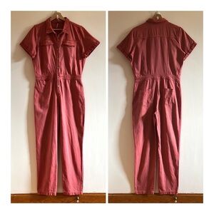 Young Fabulous & Broke Aviator Short Sleeve Coverall Jumpsuit Boilersuit - Med